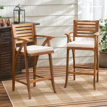 Load image into Gallery viewer, Barstool With Soft Curved Lines And Sturdy Frame (Set of 2) - Brown
