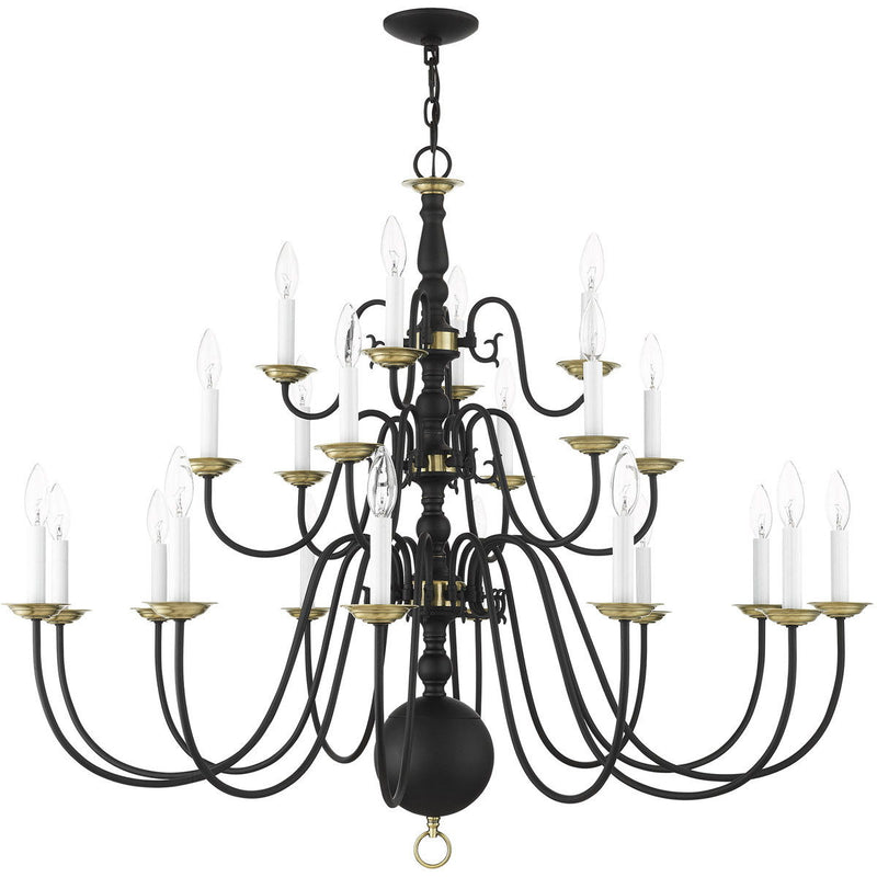37" Multi Light Dimmable Chandelier With Shades - Black