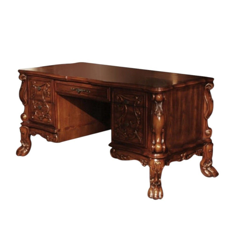 Executive Desk With Five Drawers - Brick Red