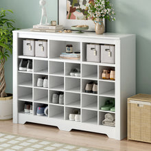 Load image into Gallery viewer, 24 Shoe Cubby Console, Shoe Cabinet - White
