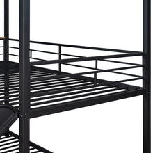 Load image into Gallery viewer, Twin Over Twin Metal Bunk Bed ,Metal Housebed With Slide,Three Colors Available.(Black with Black  Slide)(OLD SKU :LP000095AAB)
