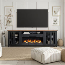Load image into Gallery viewer, Fireplace TV Stand Console For TVs Up To 100" - Black / Whiskey
