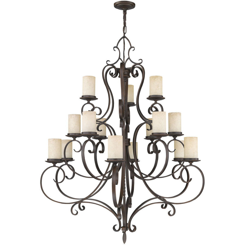 53" Multi Light Metal Dimmable Chandelier With Shades - Bronze