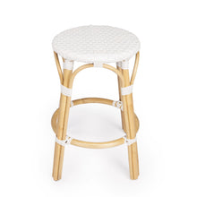 Load image into Gallery viewer, Rattan Backless Counter Height Bar Chair - White / Natural
