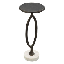 Load image into Gallery viewer, 25" Aluminum Round Pedestal End Table - Bronze And White
