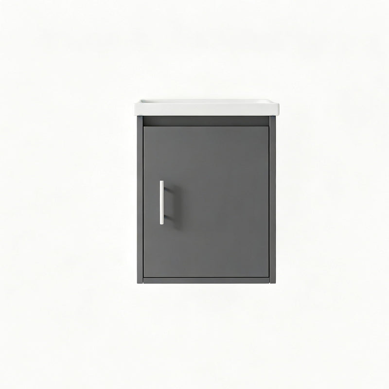 Floating Bathroom Vanity Combo, Wall Mounted Cabinet With Sink & Soft Close Doors For Small Bathrooms