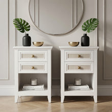 Load image into Gallery viewer, Nightstands With 2 Drawers, Bedside Tables For Small Spaces (Set of 2) - White
