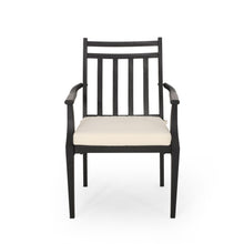 Load image into Gallery viewer, 3 Piece Metal Bistro Set With 2 Curved Armrest Chairs - Black
