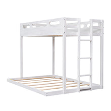 Load image into Gallery viewer, Twin over Full Bunk Bed with Built-in Ladder,White
