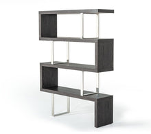 Load image into Gallery viewer, Elm Chrome Four Tier Zig Zag Bookcase - Gray
