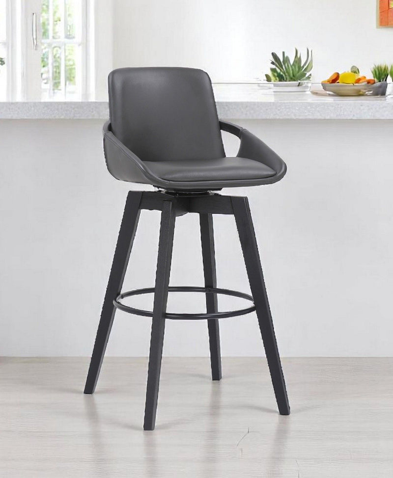 42" Swivel, Bar Height Bar Chair - Gray / Black