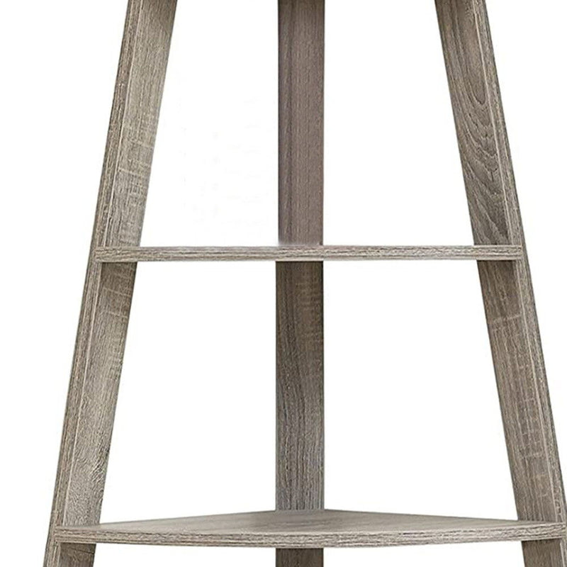 Four Tier Corner Bookcase (332800) - Taupe