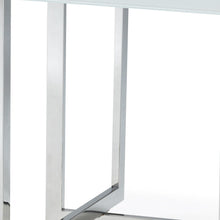 Load image into Gallery viewer, 59" Wood And Metal Pedestal Base Square Dining Table - White

