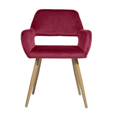 Load image into Gallery viewer, Velvet Arm Chair - Fuchsia And Brown
