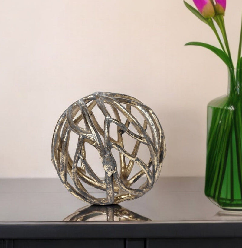 Petite Tree Branch Sculpture - Gold
