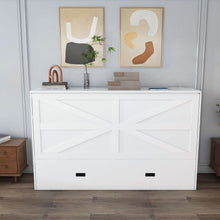 Load image into Gallery viewer, Full Murphy Bed With Storage Drawers, Charging Station, Foldable Panels, And Silent Swivel Wheels
