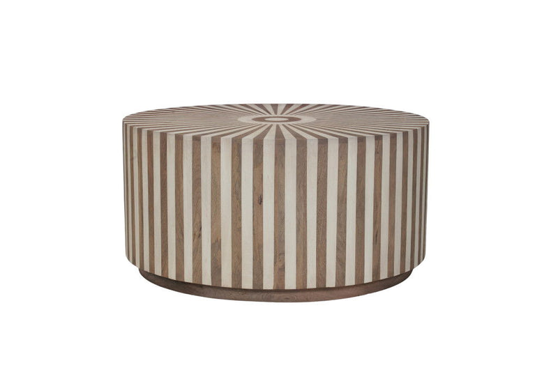 Solid Wood Round Solid Coffee Table - Brown