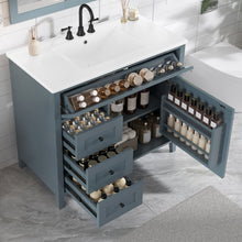 Load image into Gallery viewer, Bathroom Vanity With Sink, 3 Drawers &amp; Cabinet With Adjustable Shelves
