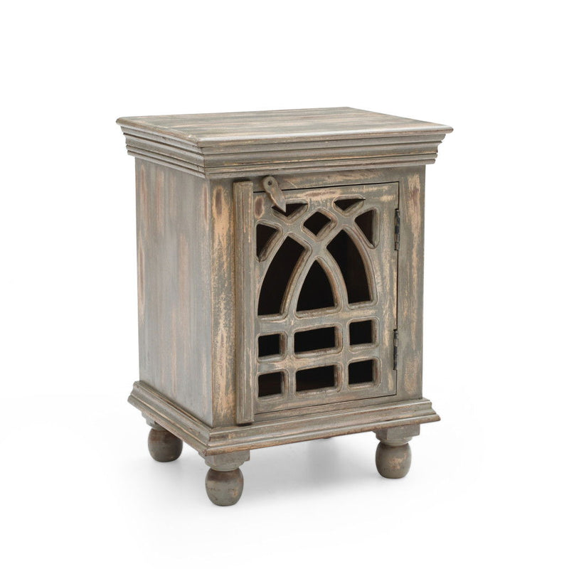 Wood Nightstand - Gray