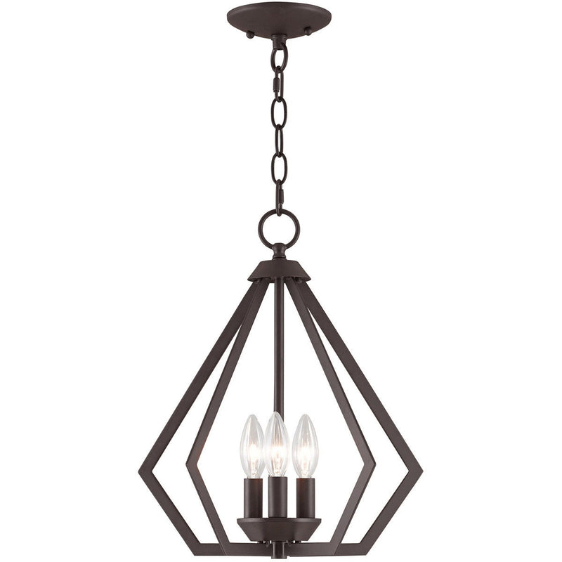 16" Three-Light Dimmable Chandelier With Shades - Bronze