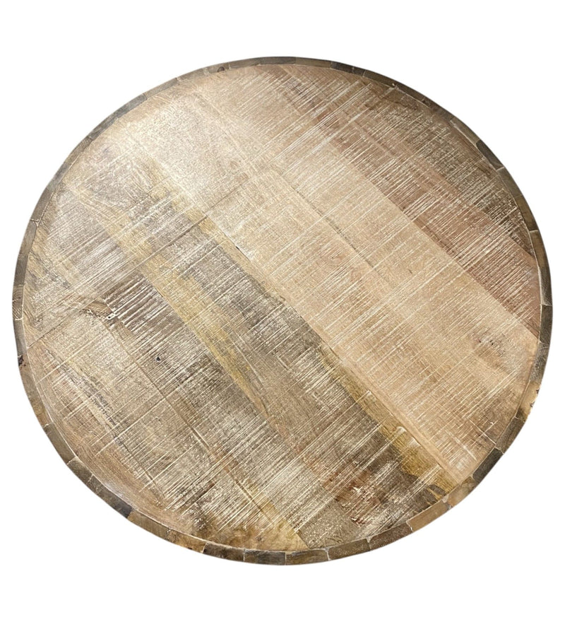 32" Solid Wood Round Coffee Table - Brown