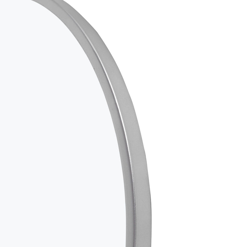36" Metal Arch Framed Accent Mirror - Silver
