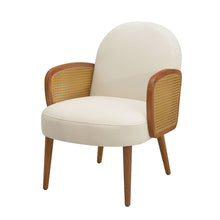 Load image into Gallery viewer, Accent Chair With Rattan Armrests And Wooden Legs Velvet For Living Room
