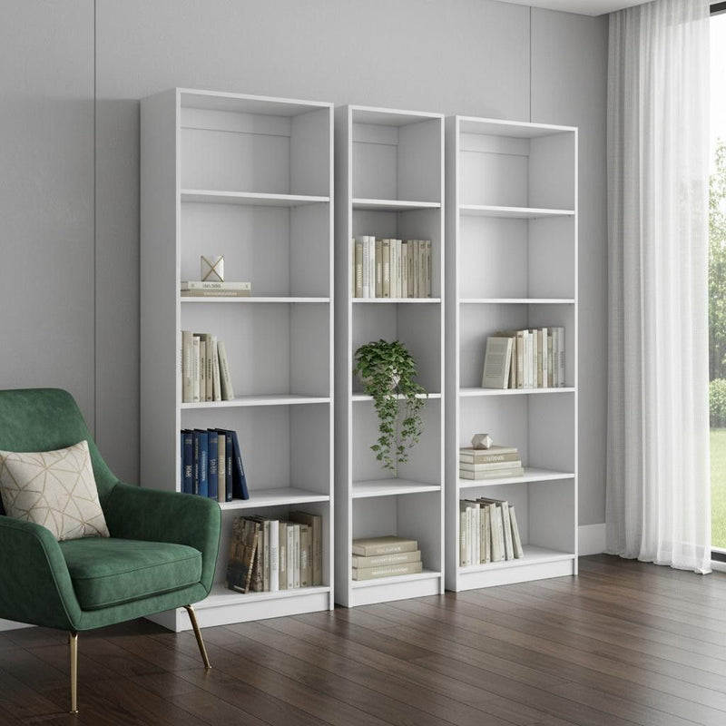 Five Tier Modular Bookcase (Set of 3) (546616) - White