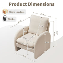 Load image into Gallery viewer, Modern Sherpa Upholstered Accent Chair, Comfortable Living Room Armchair, Lounge Chair For Bedroom, And Office
