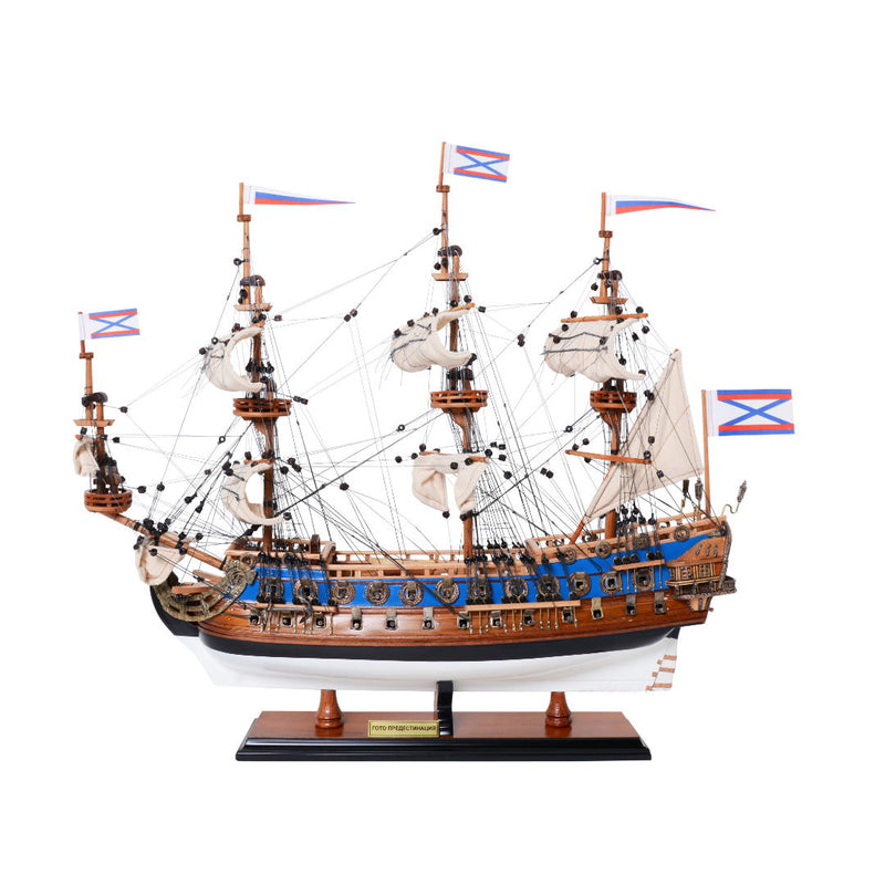 Hand Painted 1700 Goto Predestination Medium Model Boat - Blue / Brown