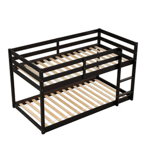 Twin over Twin Floor Bunk Bed,Espresso(Old SKU:W50437211)