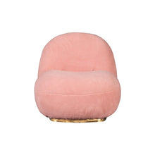 Load image into Gallery viewer, Sherpa Swivel Lounge Chair - Pink And Gold
