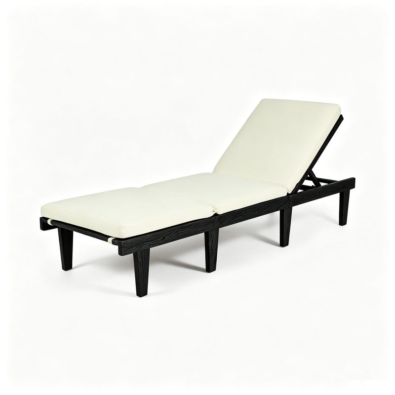 Ariana - Chaise Lounge With Cushion For Outdoor - Black