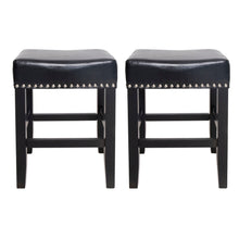 Load image into Gallery viewer, Soltique - Backless Dining Counter Stool With Nailhead Trim (Set of 2)
