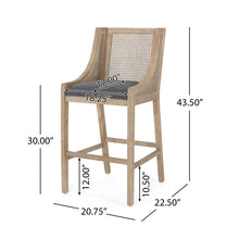 Load image into Gallery viewer, Celestiality - Upholstered Barstool With Cane Webbing Backrest (Set of 2)
