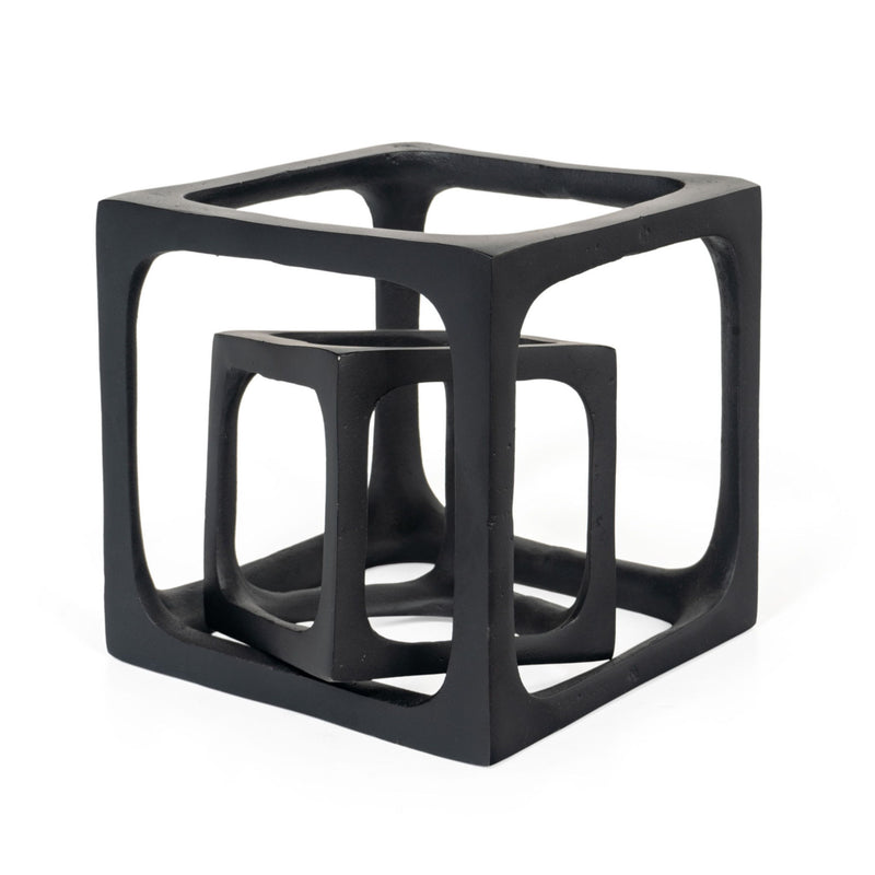 Cube Tabletop Sculptures (Set of 2) - Black