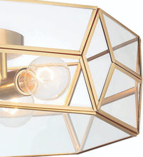 Load image into Gallery viewer, 18'' Unique Statement Four Light Metal Dimmable Flush Chandelier With Shades - Brass
