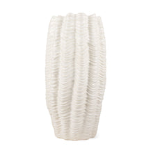 Load image into Gallery viewer, Cylinder Sculptural Waves Table Vase - Cream
