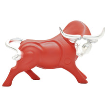 Load image into Gallery viewer, Bull Tabletop Sculpture - Red / Silver
