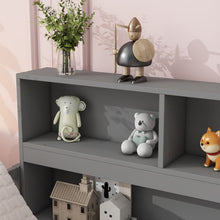 Load image into Gallery viewer, Floor Bed With Side Bookcase, Shelves, Guardrails
