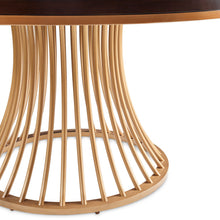 Load image into Gallery viewer, Camellia Field - Round Dining Table - Dark Brown / Gold
