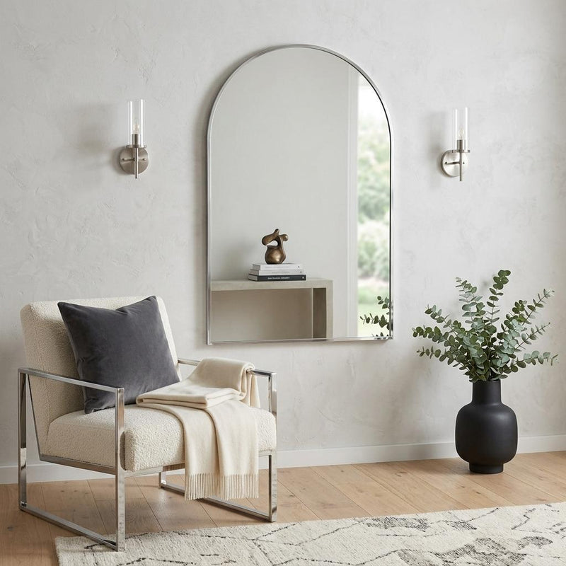 Aluminum Arch Framed Bathroom Vanity Mirror (756076) - Silver