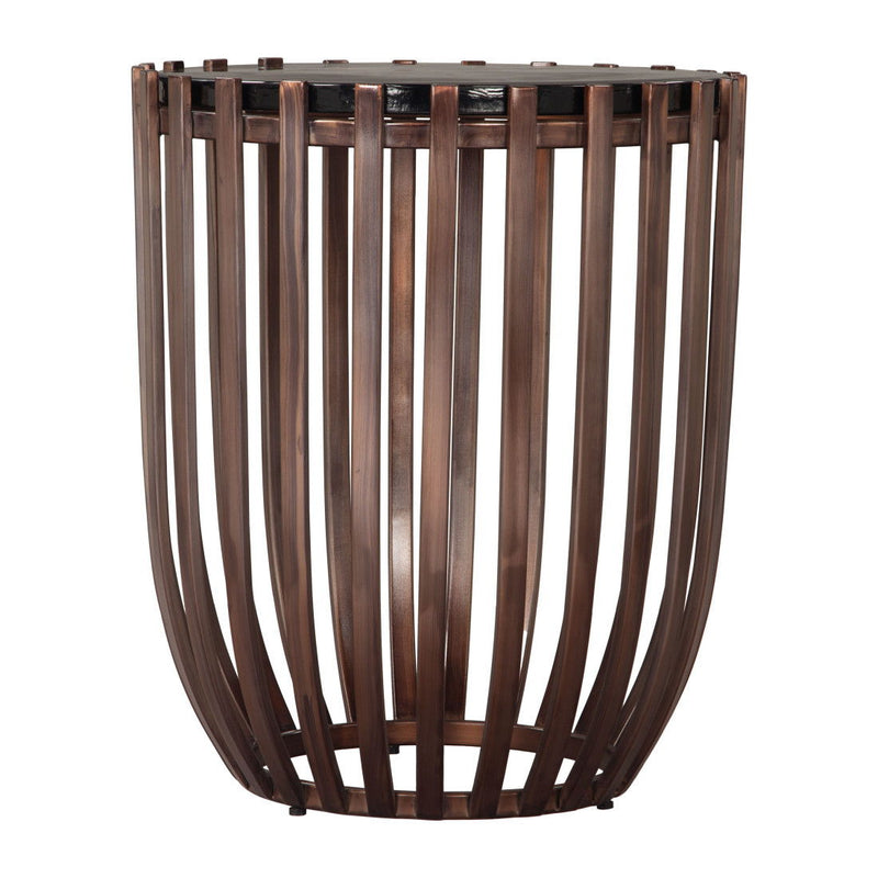 22" Iron Pedestal End Table - Bronze