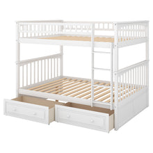 Load image into Gallery viewer, Full over Full Bunk Bed with Drawers, Convertible Beds, White(OLD SKU: SM000241AAK-1)
