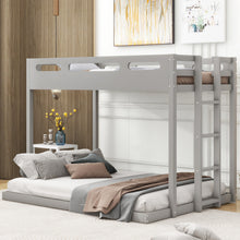 Load image into Gallery viewer, Twin over Full Bunk Bed with Built-in Ladder,Gray
