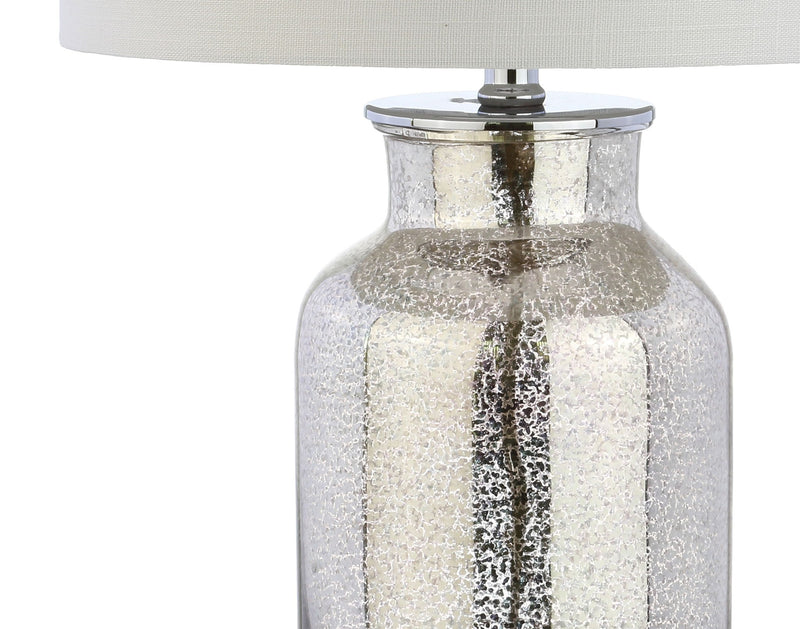 25" Novelty Table Lamp With Drum Shade - Silver