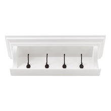 Load image into Gallery viewer, Classic Wood Wide Four Hook Hanging Coat Rack - White
