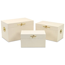 Load image into Gallery viewer, Hand Painted Decorative Box (Set of 3) - Cream
