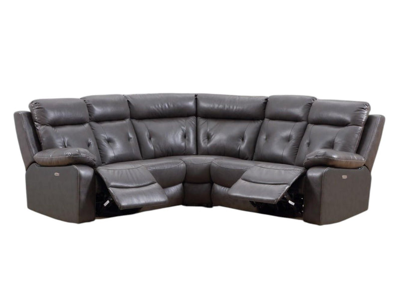 Polyester Blend Power Reclining U Shaped Three Piece Corner Sectional - Dark Gray
