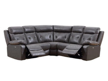 Load image into Gallery viewer, Polyester Blend Power Reclining U Shaped Three Piece Corner Sectional - Dark Gray
